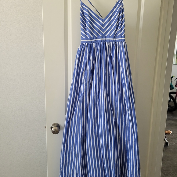 J. Crew Dresses & Skirts - J. Crew Blue and White Striped Maxi Dress